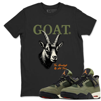 Sneaker match tees – Sneaker Tees To Match Undefeated inspired colorways Air Jordan 4 OG Olive Shoes  – The Greatest Of All Time Tee Black 1