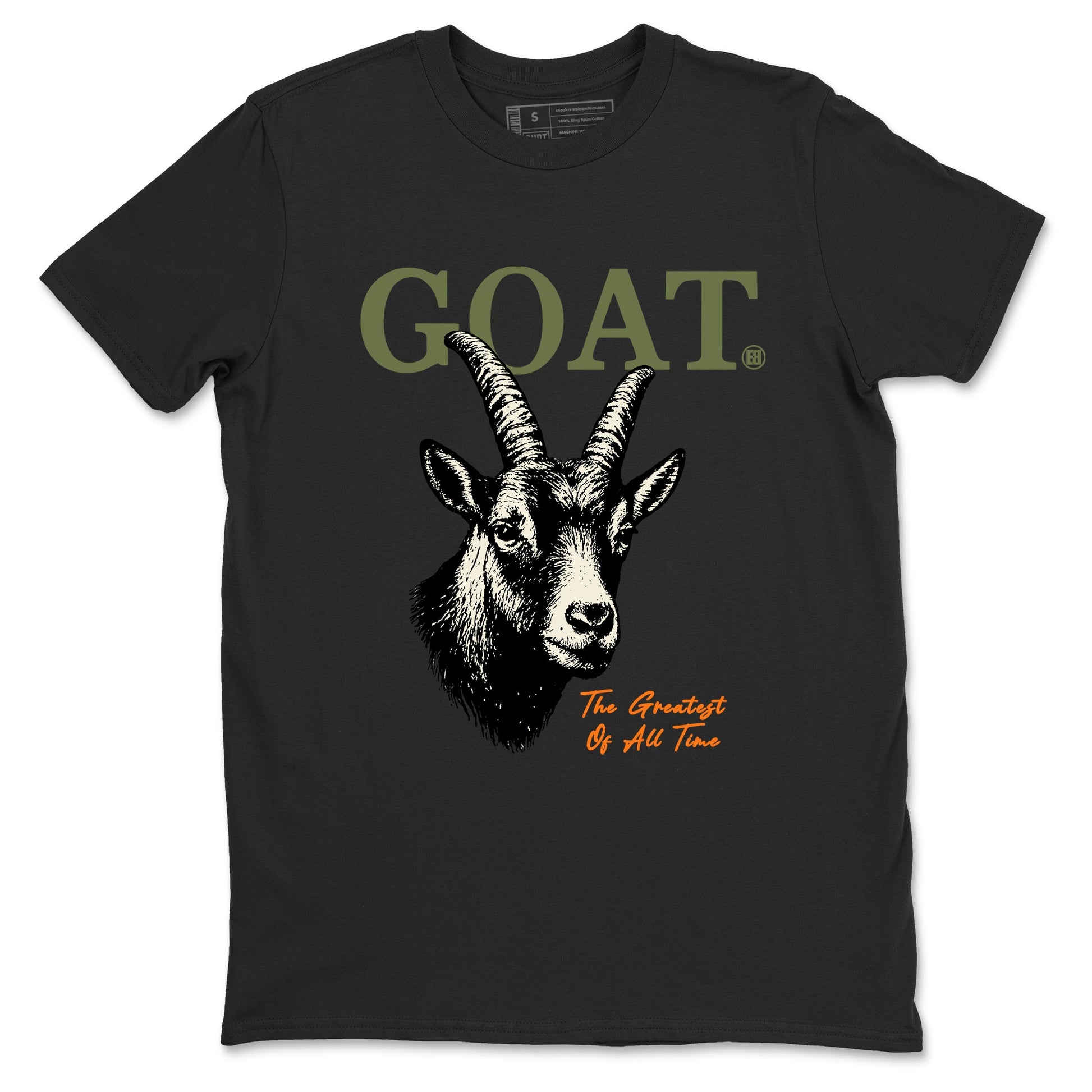 Sneaker match tees – Sneaker Tees To Match Undefeated inspired colorways Air Jordan 4 OG Olive Shoes  – The Greatest Of All Time Tee Black 2