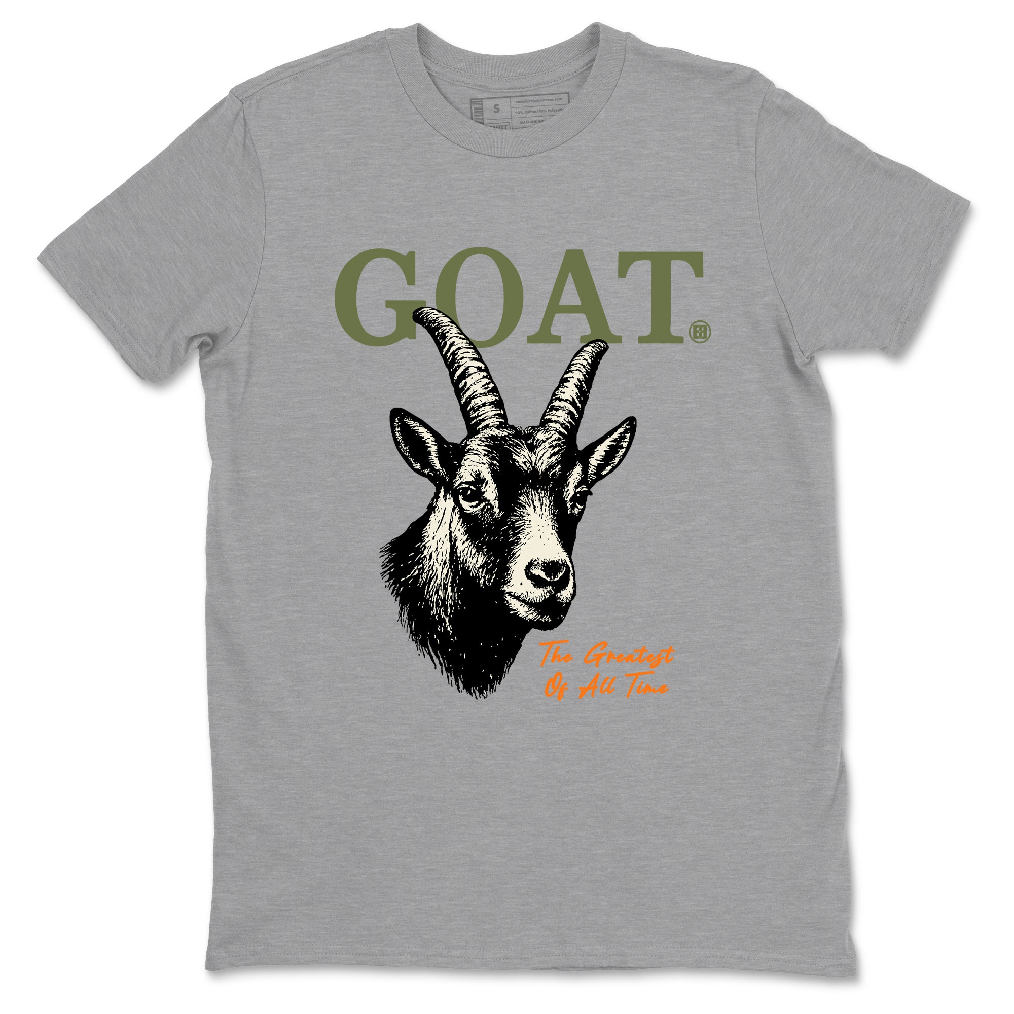 Sneaker match tees – Sneaker Tees To Match Undefeated inspired colorways Air Jordan 4 OG Olive Shoes  – The Greatest Of All Time Tee Heather Grey 2