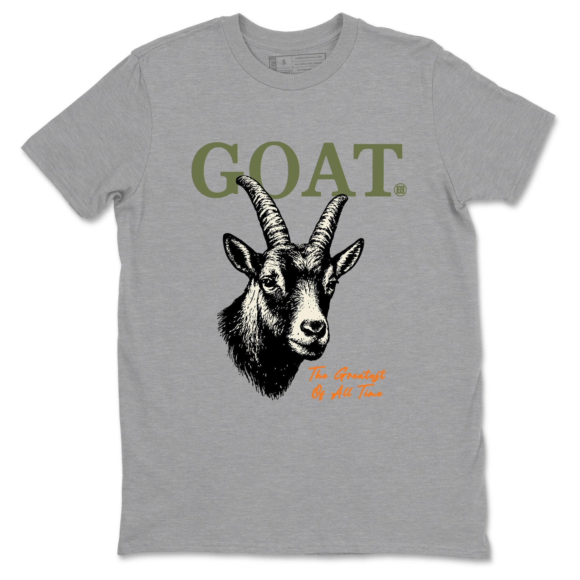 Sneaker match tees – Sneaker Tees To Match Undefeated inspired colorways Air Jordan 4 OG Olive Shoes  – The Greatest Of All Time Tee Heather Grey 2