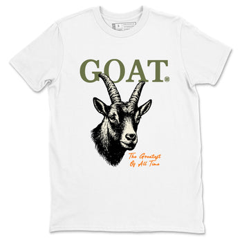 Sneaker match tees – Sneaker Tees To Match Undefeated inspired colorways Air Jordan 4 OG Olive Shoes  – The Greatest Of All Time Tee White 2