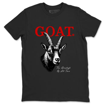 The Greatest Of All Time sneaker match t-shirt styled to complete your fit with the Air Jordan 4 White Cement sneakers, shown in Black 2.