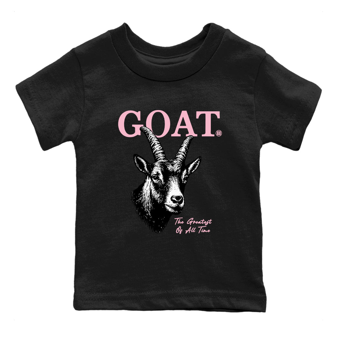 Sneaker match tees – Sneaker Tees To Match Air Jordan 5 Medium Soft Pink Shoes – The Greatest Of All Time Kids T-Shirt Black 2