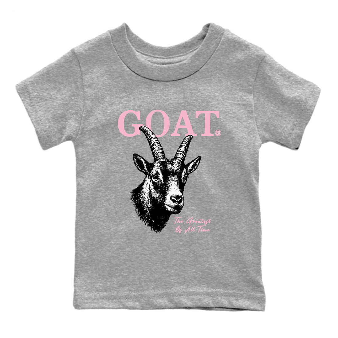 Sneaker match tees – Sneaker Tees To Match Air Jordan 5 Medium Soft Pink Shoes – The Greatest Of All Time Kids T-Shirt Heather Grey 2