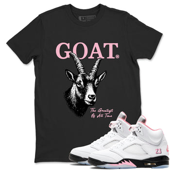 Sneaker match tees – Sneaker Tees To Match Air Jordan 5 Medium Soft Pink Shoes – The Greatest Of All Time Tee Black 1