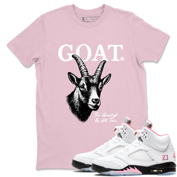 Sneaker match tees – Sneaker Tees To Match Air Jordan 5 Medium Soft Pink Shoes – The Greatest Of All Time Tee Pink 1