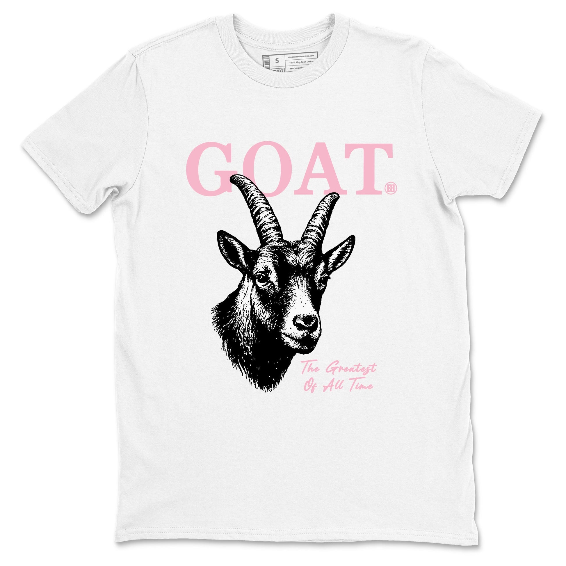 Sneaker match tees – Sneaker Tees To Match Air Jordan 5 Medium Soft Pink Shoes – The Greatest Of All Time Tee White 2
