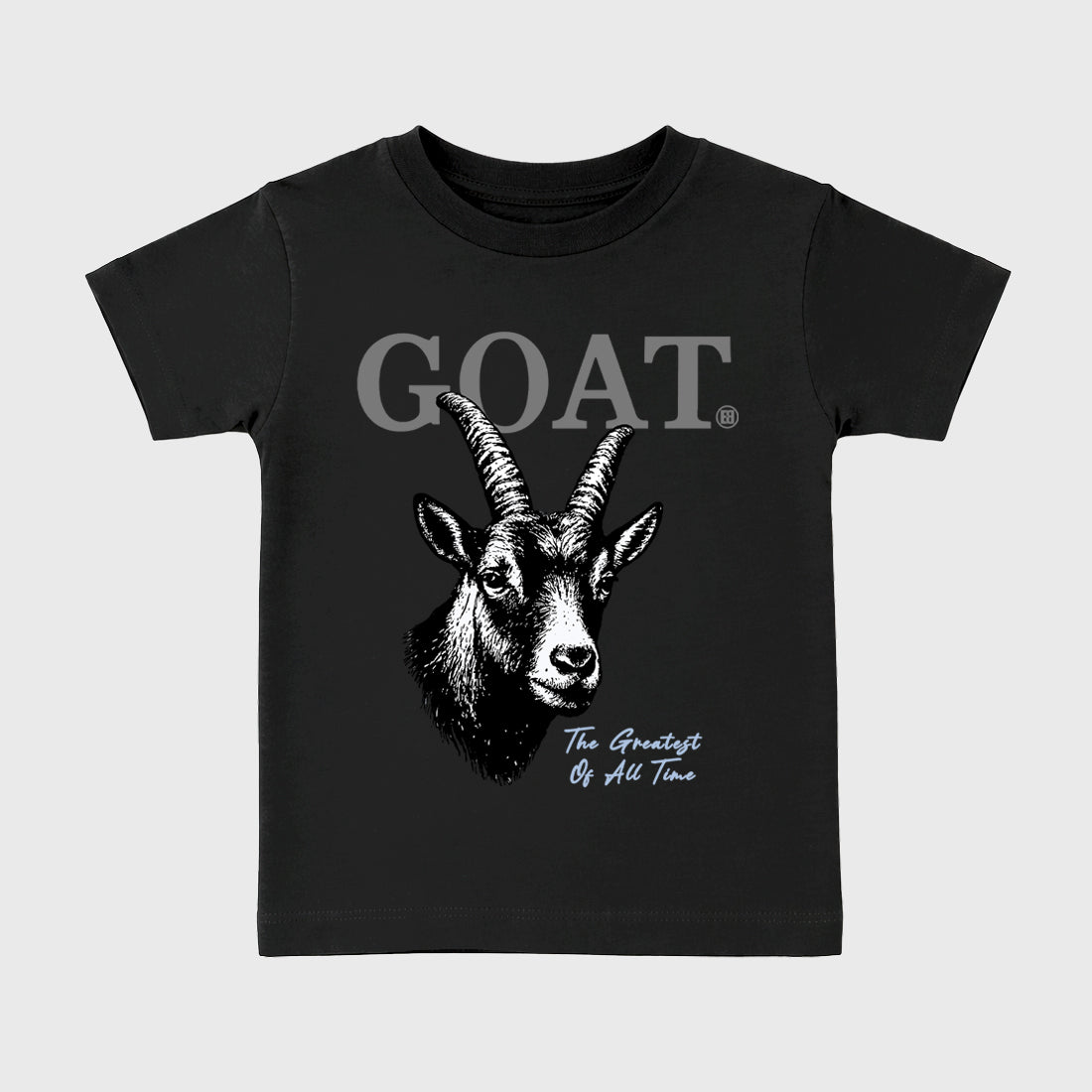 Sneaker match tees – Sneaker Tees To Match Air Jordan 5 Wolf Grey Shoes – The Greatest Of All Time Kids T-Shirt Black 2