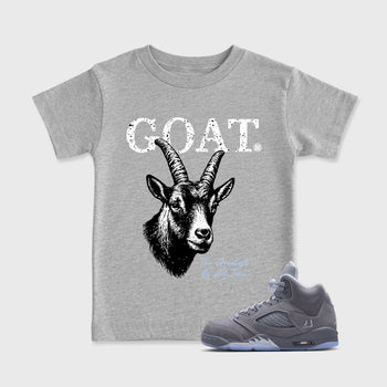 Sneaker match tees – Sneaker Tees To Match Air Jordan 5 Wolf Grey Shoes – The Greatest Of All Time Kids T-Shirt Heather Grey 1