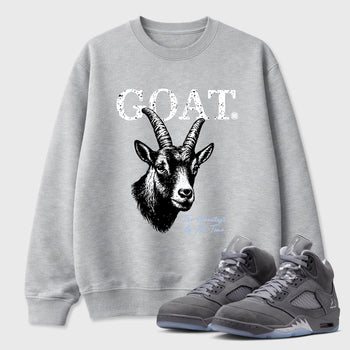 Sneaker match tees – Sneaker Tees To Match Air Jordan 5 Wolf Grey Shoes – The Greatest Of All Time Tee Heather Grey 1