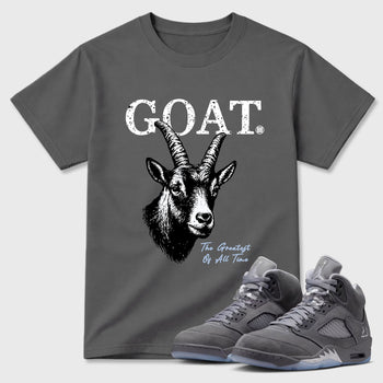 Sneaker match tees – Sneaker Tees To Match Air Jordan 5 Wolf Grey Shoes – The Greatest Of All Time Tee Cool Grey 1
