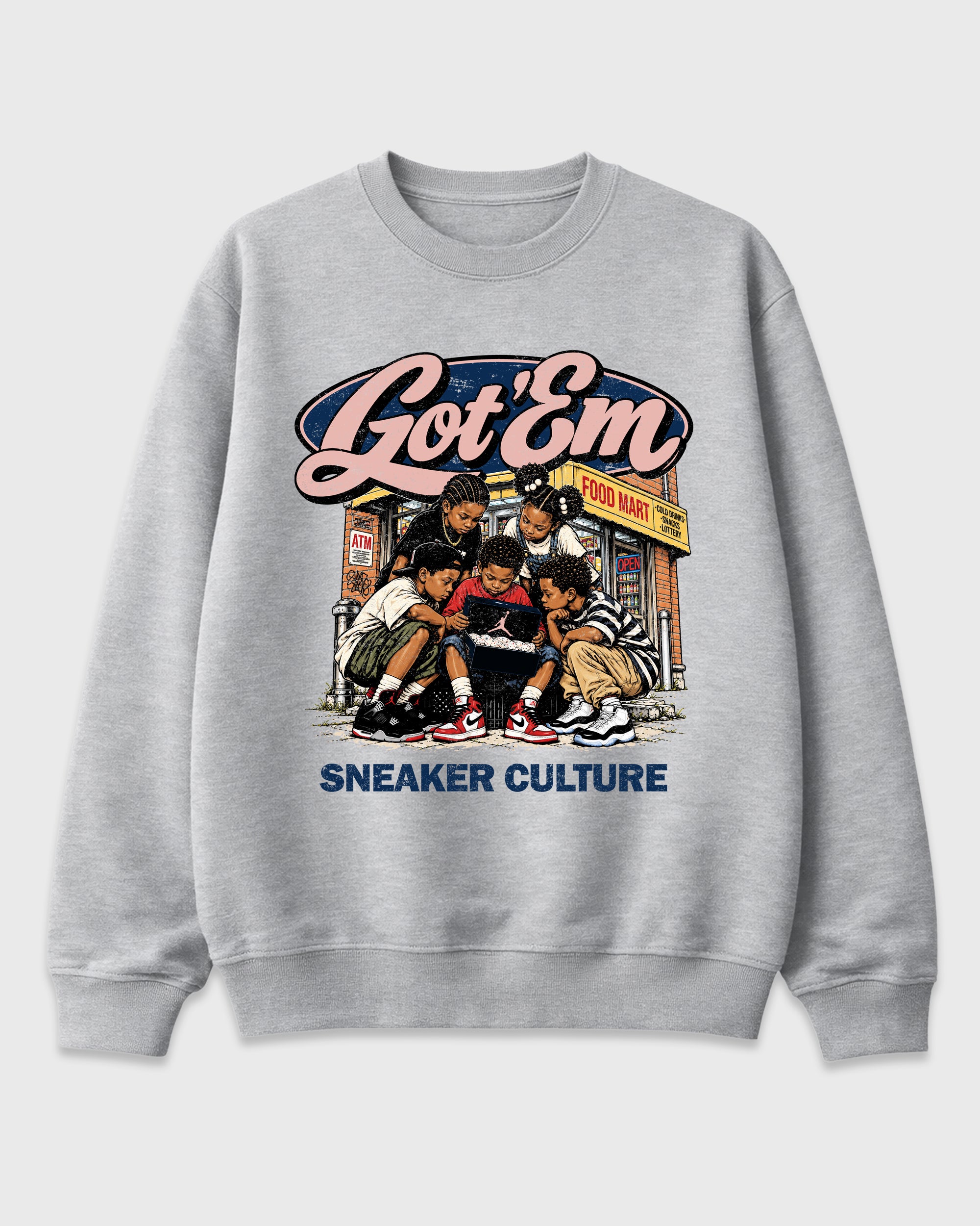 The Kick Club Graphic T-Shirt featuring original streetwear artwork designed to match the Air Jordan 11 Made For Locals. Heather Grey 2 Graphic Tee.