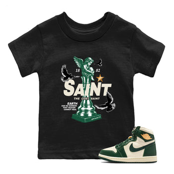 Sneaker Threads – Sneaker Tees To Match Air Jordan 1 Pro Green – The Lost Saint Youth Graphic Tee Black 1. Perfect for Jordan releases 2025 colorways.