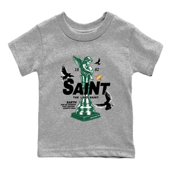 Sneaker Threads – Sneaker Tees To Match Air Jordan 1 Pro Green – The Lost Saint Youth Graphic Tee Heather Grey 2. Perfect for Jordan releases 2025 colorways.