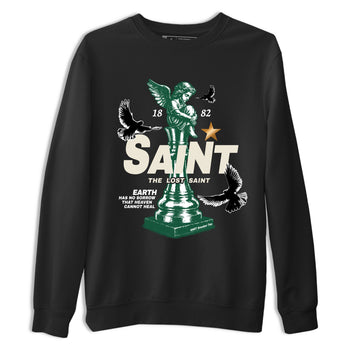Sneaker Threads – Sneaker Tees To Match Air Jordan 1 Pro Green – The Lost Saint Graphic Tee Black 2. Perfect for Jordan releases 2025 colorways.