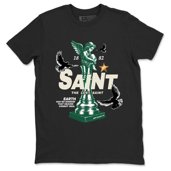 Sneaker Threads – Sneaker Tees To Match Air Jordan 1 Pro Green – The Lost Saint Graphic Tee Black 2. Perfect for Jordan releases 2025 colorways.