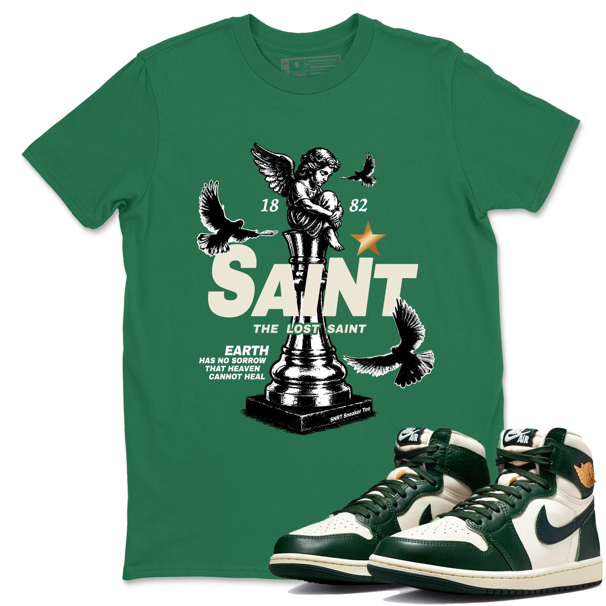 Sneaker Threads – Sneaker Tees To Match Air Jordan 1 Pro Green – The Lost Saint Graphic Tee Kelly Green 1. Perfect for Jordan releases 2025 colorways.