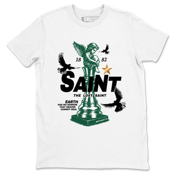 Sneaker Threads – Sneaker Tees To Match Air Jordan 1 Pro Green – The Lost Saint Graphic Tee White 2. Perfect for Jordan releases 2025 colorways.