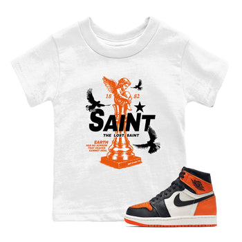 1s High OG Shattered Backboard t-shirts to match jordans The Lost Saint sneaker match tees Air Jordan 1 Shattered Backboard graphic tee for sneakerheads SNRT Sneaker Tees Youth Baby White 1 tee