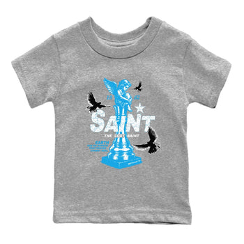 1s UNC t-shirts to match jordans The Lost Saint sneaker match tees Air Jordan 1 UNC Reimagined graphic tee for sneakerheads SNRT Sneaker Tees Youth Baby Heather Grey 2 tee