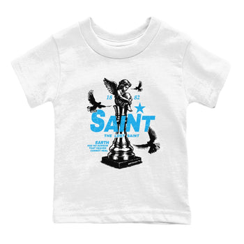 1s UNC t-shirts to match jordans The Lost Saint sneaker match tees Air Jordan 1 UNC Reimagined graphic tee for sneakerheads SNRT Sneaker Tees Youth Baby White 2 tee