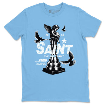 1s UNC t-shirts to match jordans The Lost Saint sneaker match tees Air Jordan 1 UNC Reimagined graphic tee for sneakerheads SNRT Sneaker Tees unisex cotton Carolina Blue 2 shirts