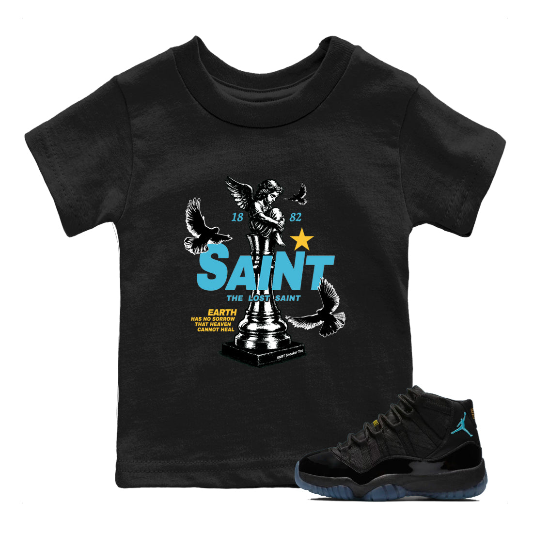 Sneaker match tees – Sneaker Tees To Match Air Jordan 11 Gamma Shoes – The Lost Saint Kids T-Shirt Black 1
