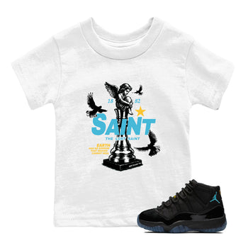 Sneaker match tees – Sneaker Tees To Match Air Jordan 11 Gamma Shoes – The Lost Saint Kids T-Shirt White 1
