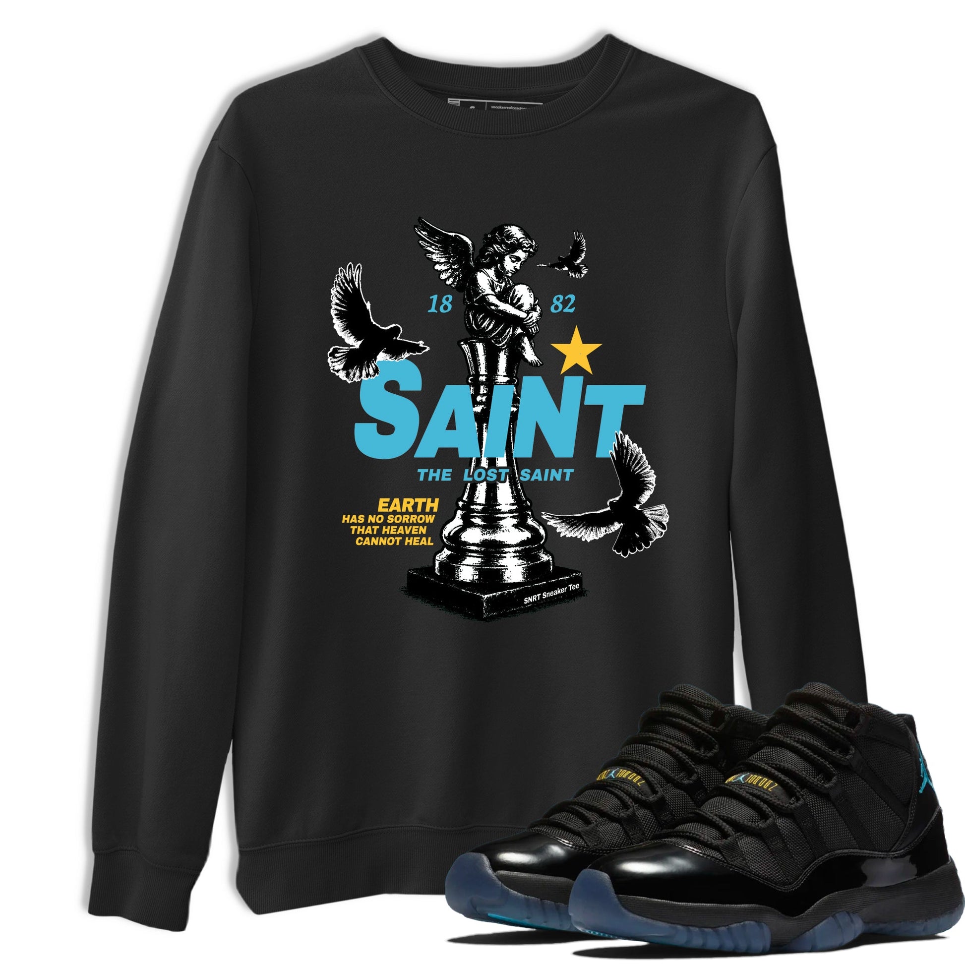 Sneaker match tees – Sneaker Tees To Match Air Jordan 11 Gamma Shoes – The Lost Saint Tee Black 1