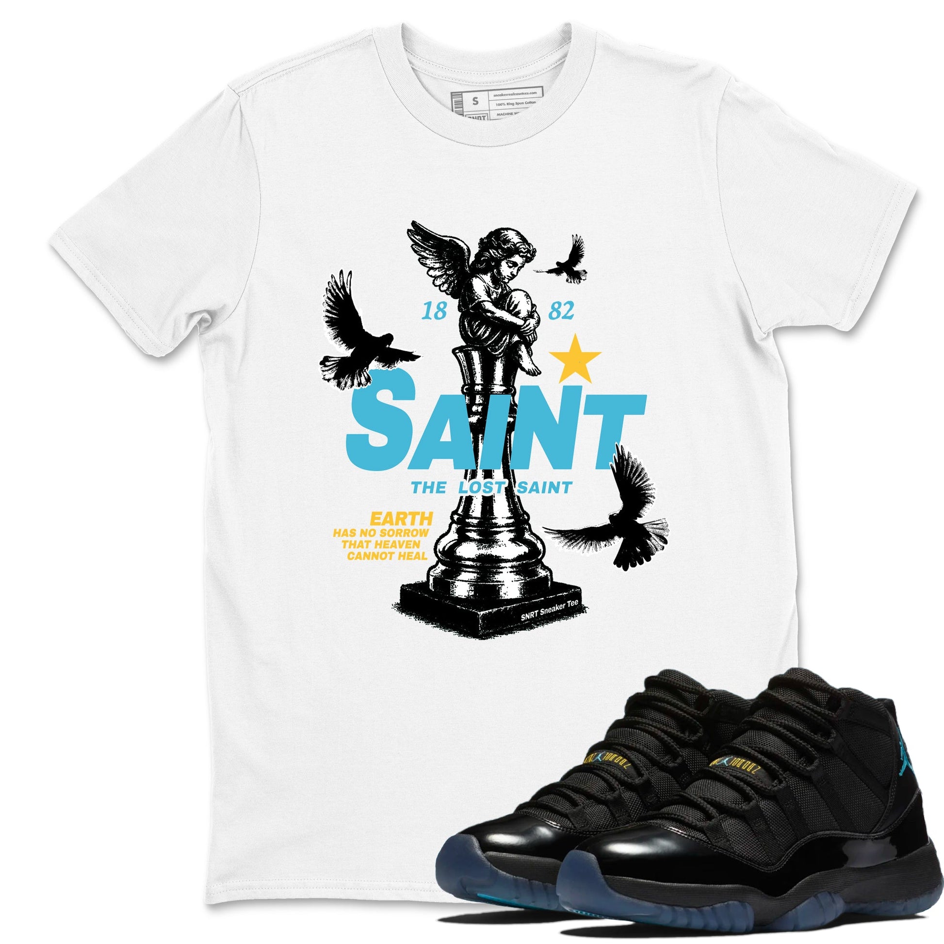 Sneaker match tees – Sneaker Tees To Match Air Jordan 11 Gamma Shoes – The Lost Saint Tee White 1