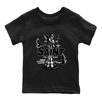 4s Black Cat Sneaker match tees – Sneaker Tees To Match Air Jordan 4 Black Cat Shoes – The Lost Saint Kids T-Shirt Black 2