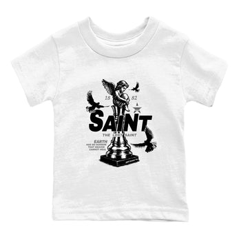 4s Black Cat Sneaker match tees – Sneaker Tees To Match Air Jordan 4 Black Cat Shoes – The Lost Saint Kids T-Shirt White 2