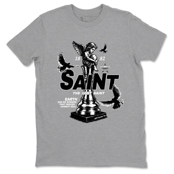4s Black Cat Sneaker match tees – Sneaker Tees To Match Air Jordan 4 Black Cat Shoes – The Lost Saint Tee Heather Grey 2