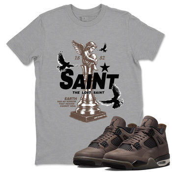 Sneaker match tees – Streetwear Graphic Tees Air Jordan 4 Cave Stone Sneakers – The Lost Saint Graphic Tee Heather Grey 1