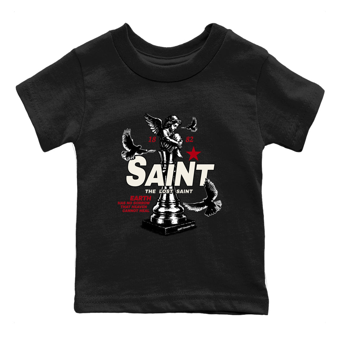 Sneaker match tees – Sneaker Tees To Match Air Jordan 4 Flight Club Shoes – The Lost Saint Kids T-Shirt Black 2