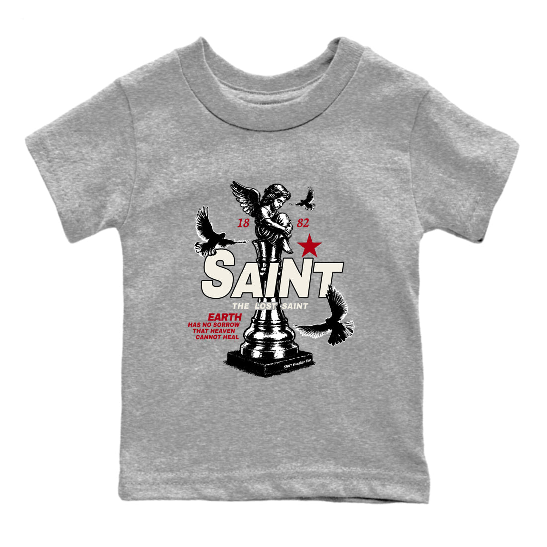 Sneaker match tees – Sneaker Tees To Match Air Jordan 4 Flight Club Shoes – The Lost Saint Kids T-Shirt Heather Grey 2