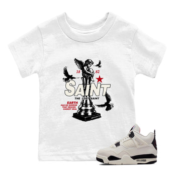 Sneaker match tees – Sneaker Tees To Match Air Jordan 4 Flight Club Shoes – The Lost Saint Kids T-Shirt White 1