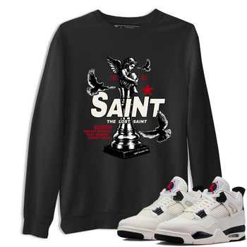 Sneaker match tees – Sneaker Tees To Match Air Jordan 4 Flight Club Shoes – The Lost Saint Tee Black 1