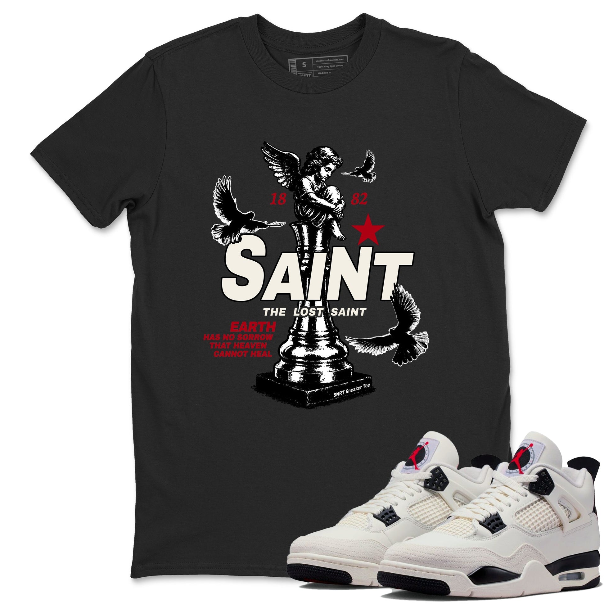 Sneaker match tees – Sneaker Tees To Match Air Jordan 4 Flight Club Shoes – The Lost Saint Tee Black 1