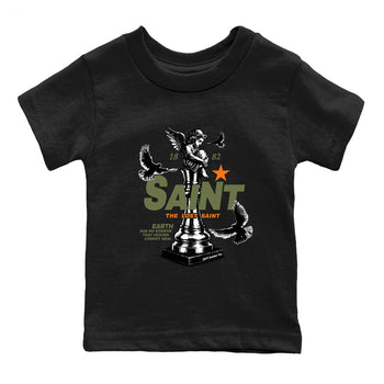 Sneaker match tees – Sneaker Tees To Match Undefeated inspired colorways Air Jordan 4 OG Olive Shoes  – The Lost Saint Kids T-Shirt Black 2