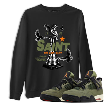 Sneaker match tees – Sneaker Tees To Match Undefeated inspired colorways Air Jordan 4 OG Olive Shoes  – The Lost Saint Tee Black 1