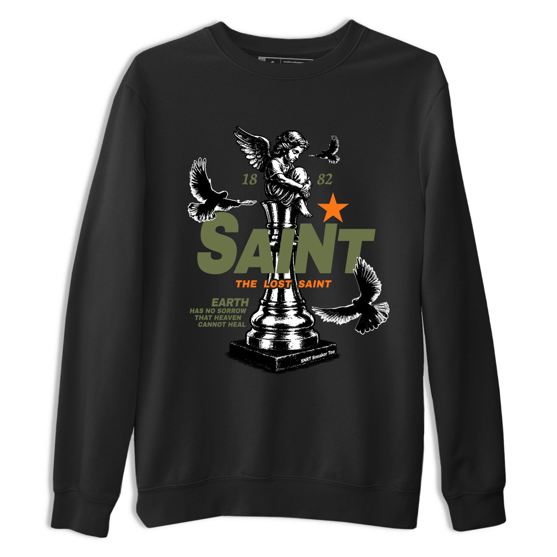 Sneaker match tees – Sneaker Tees To Match Undefeated inspired colorways Air Jordan 4 OG Olive Shoes  – The Lost Saint Tee Black 2