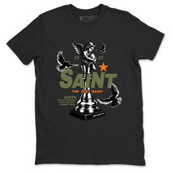 Sneaker match tees – Sneaker Tees To Match Undefeated inspired colorways Air Jordan 4 OG Olive Shoes  – The Lost Saint Tee Black 2