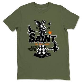 Sneaker match tees – Sneaker Tees To Match Undefeated inspired colorways Air Jordan 4 OG Olive Shoes  – The Lost Saint Tee Military Green 2