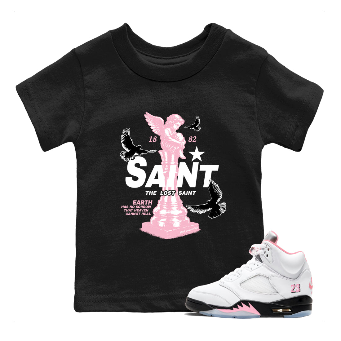 Sneaker Threads – Sneaker Threads To Match Air Jordan 5 35th Anniversary Shoes – The Lost Saint Kids T-Shirt Black 1