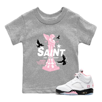 Sneaker Threads – Sneaker Threads To Match Air Jordan 5 35th Anniversary Shoes – The Lost Saint Kids T-Shirt Heather Grey 1