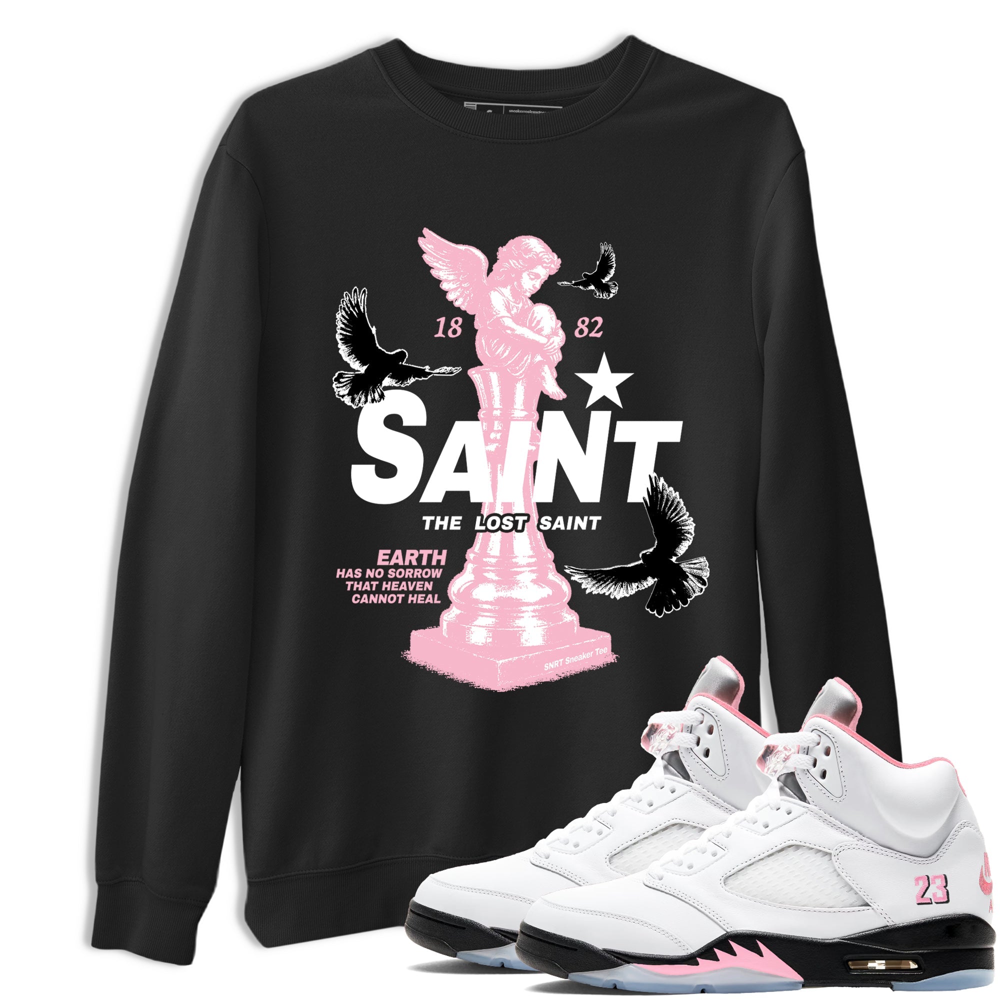 Sneaker Threads – Sneaker Threads To Match Air Jordan 5 35th Anniversary Shoes – The Lost Saint Tee Black 1
