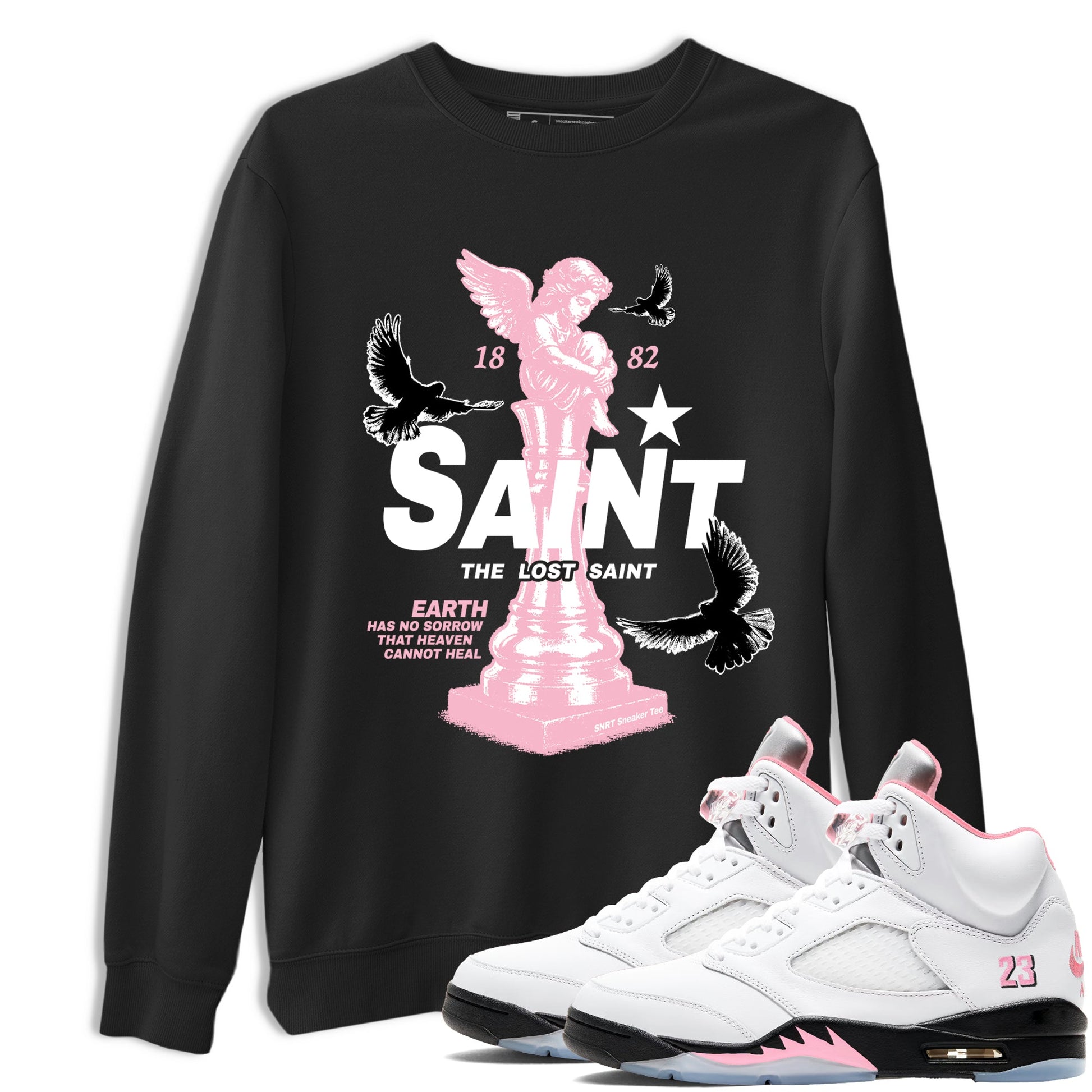 Sneaker Threads – Sneaker Threads To Match Air Jordan 5 35th Anniversary Shoes – The Lost Saint Tee Black 1