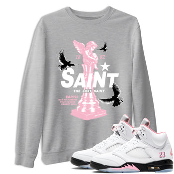 Sneaker Threads – Sneaker Threads To Match Air Jordan 5 35th Anniversary Shoes – The Lost Saint Tee Heather Grey 1