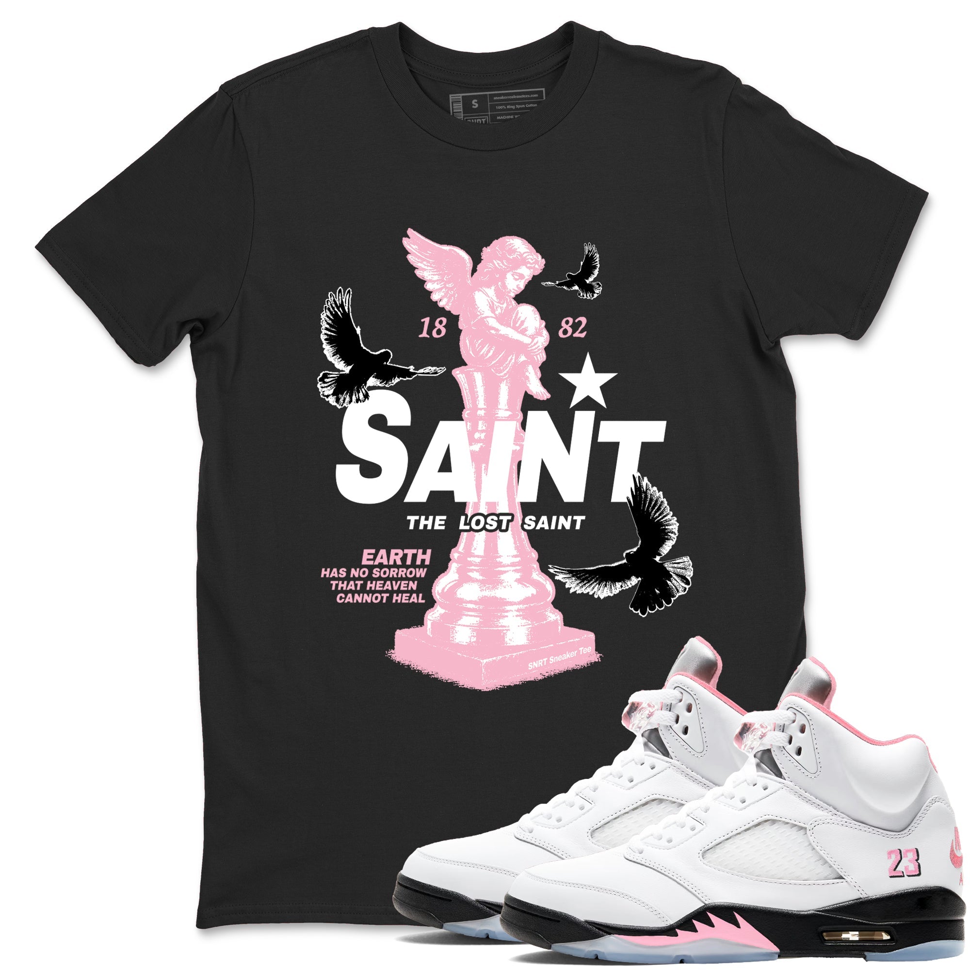 Sneaker Threads – Sneaker Threads To Match Air Jordan 5 35th Anniversary Shoes – The Lost Saint Tee Black 1